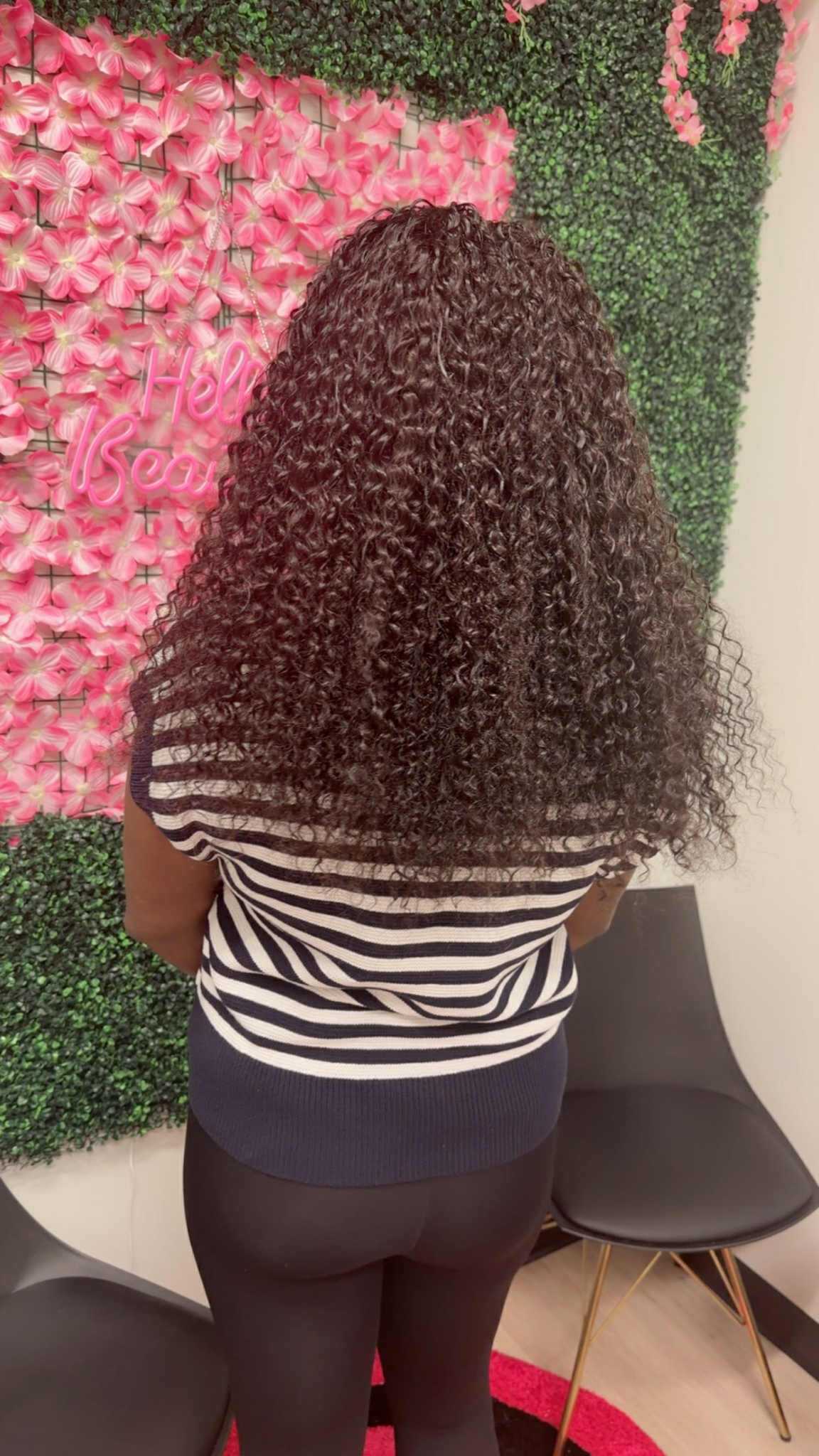 Deep Curly Volume Sew-In (Back View)