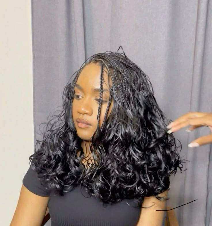 Bouncy French Curls Braided Bob