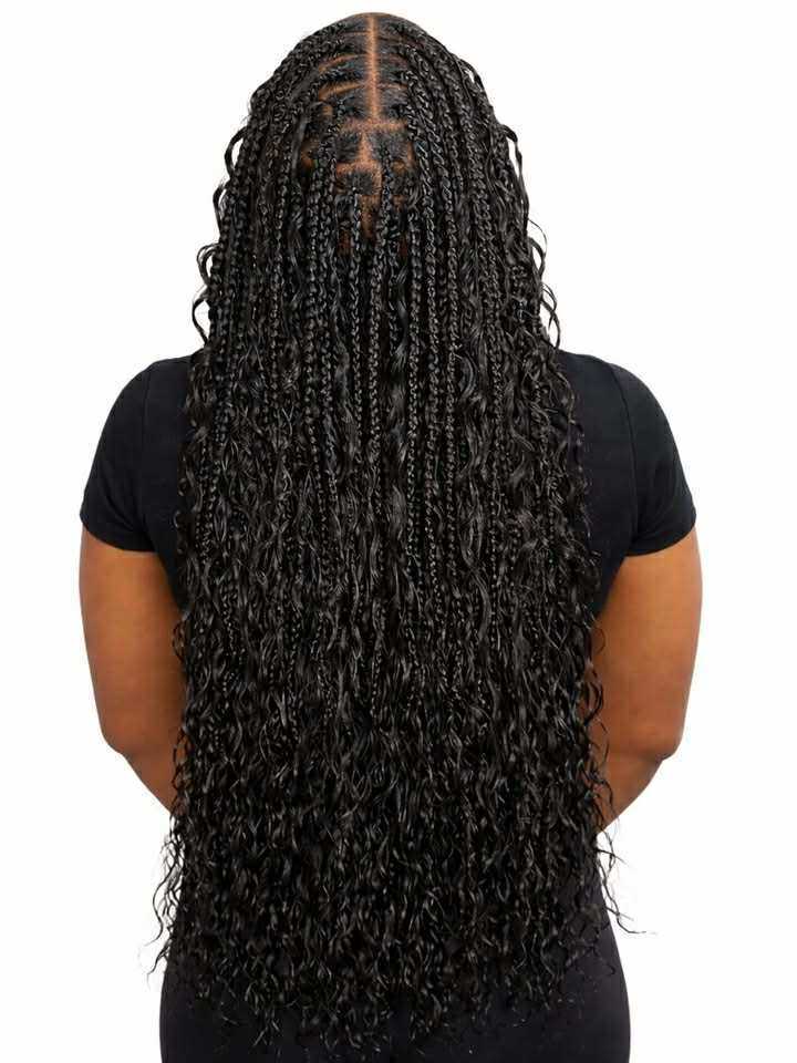 Waist-Length Boho Knotless (Back View)