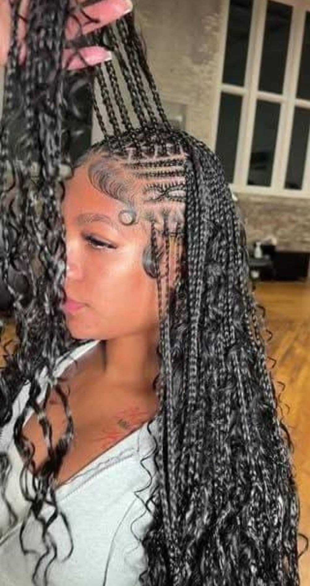 Criss-Cross Parting Boho Knotless