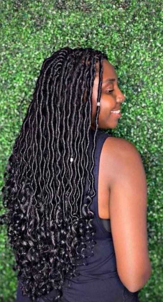 Goddess Faux Locs with Silver Cuffs