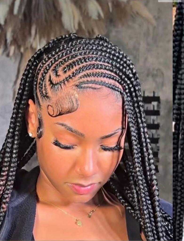 Fulani Lemonade Curved Side Cornrows