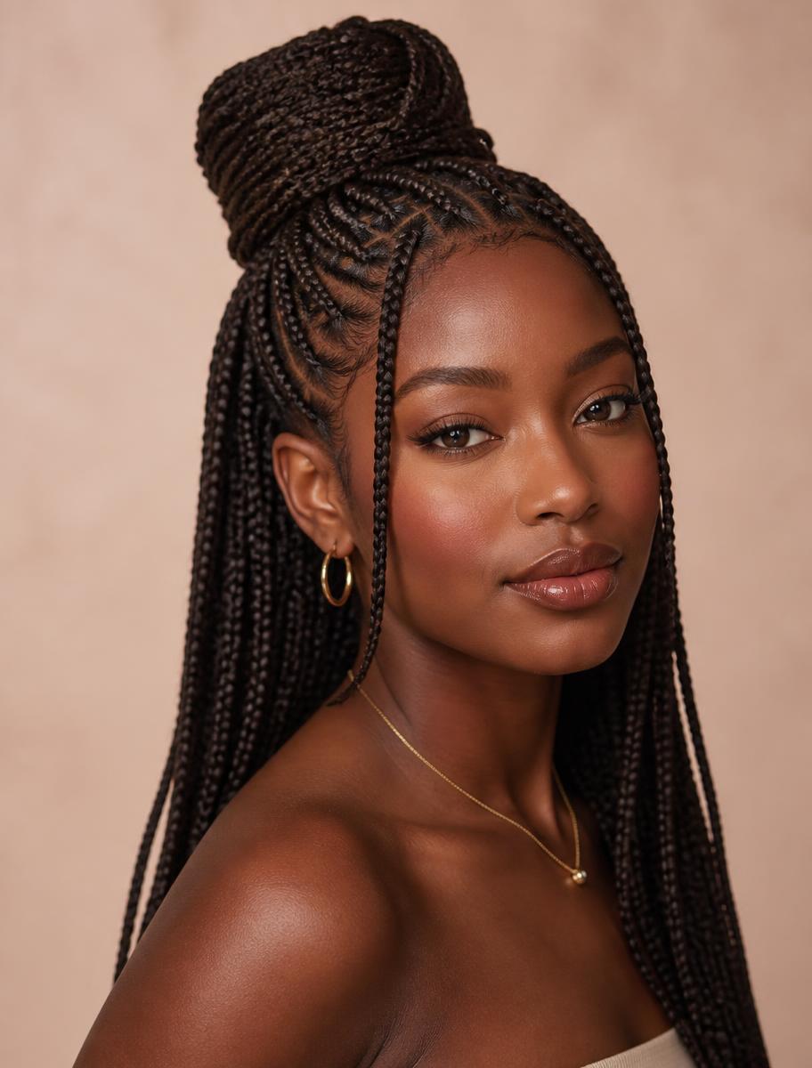 Knotless Braiding at Doussou Quality Braiding in Glen Burnie, MD